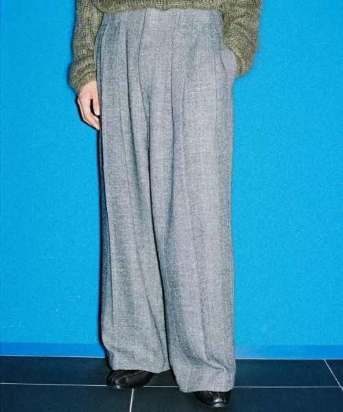 パンツ lidnm WOOL LINEN OXFORD BAGS LIDnM（リドム） スラックス WOOL LINEN OXFORD BAGS メンズ