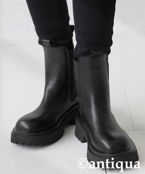 antiqua（アンティカ） ブーツ 本革 サイドゴア ショートブーツ