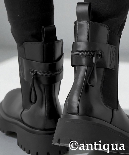 antiqua（アンティカ） ブーツ 本革 サイドゴア ショートブーツ