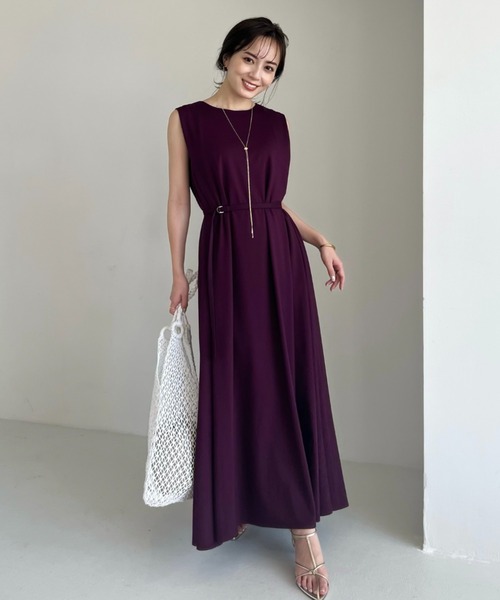 「anuans」 ノースリーブワンピース FREE ブラック レディース_画像2