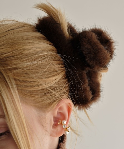 ZAKKA-BOX（ザッカボックス） ヘアピン ファーヘアクリップハート