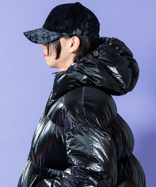 ダウンジャケット ダウン a.p.o.v. シャイニーメタリックポリオーバー