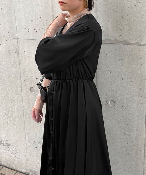 「Ezick」 長袖ワンピース FREE アイボリー レディース_画像4