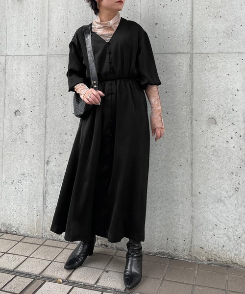 「Ezick」 長袖ワンピース FREE アイボリー レディース_画像5