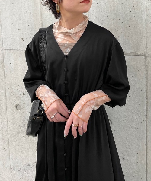 「Ezick」 長袖ワンピース FREE アイボリー レディース_画像8