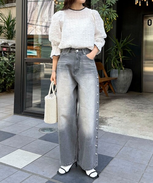 「fredy emue」 長袖ブラウス 38 ブラック レディース_画像2