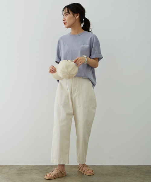 「AMERICANA」 半袖Tシャツ FREE キャメル レディース_画像5