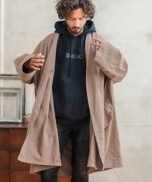 CAMBIO（カンビオ） ノーカラーコート M グレイッシュベージュ メンズ