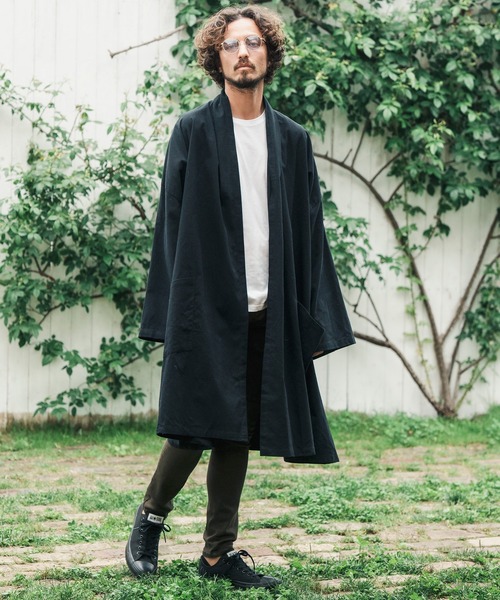 CAMBIO（カンビオ） ノーカラーコート M グレイッシュベージュ メンズ