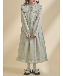 merry jenny（メリージェニー） ワンピース チェックフリルカラー