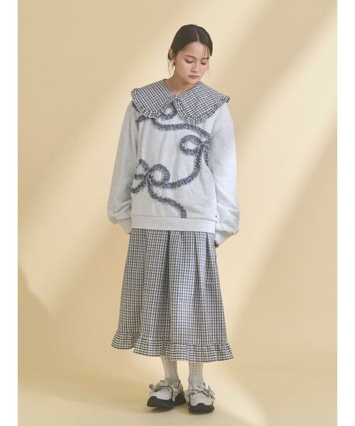 merry jenny（メリージェニー） ワンピース チェックフリルカラー