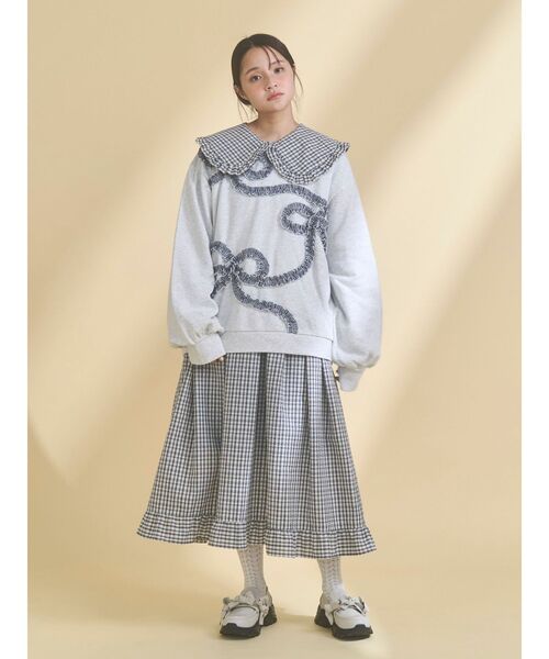 merry jenny（メリージェニー） ワンピース チェックフリルカラー