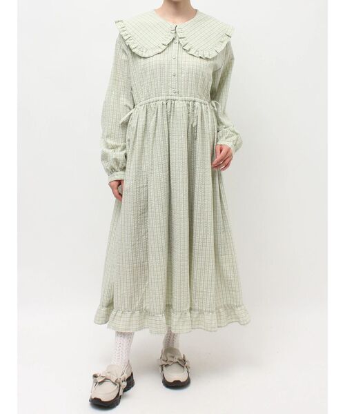 merry jenny（メリージェニー） ワンピース チェックフリルカラー