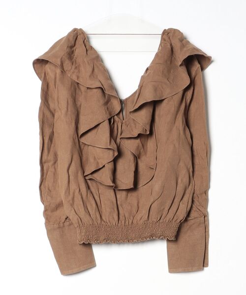 「Chaos」 フリル長袖ブラウス FREE ブラウン レディース_画像2