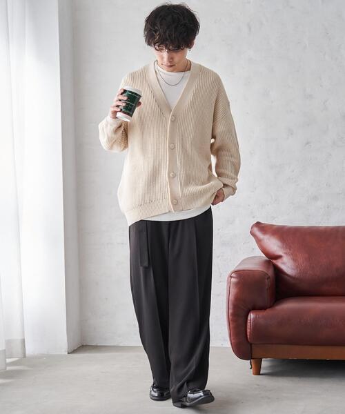 「WEGO」 ニットカーディガン LARGE ブラック メンズ_画像3