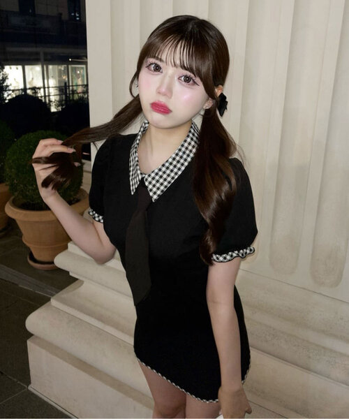 OLIVE des OLIVE（オリーブデオリーブ） 7分袖ワンピース FREE