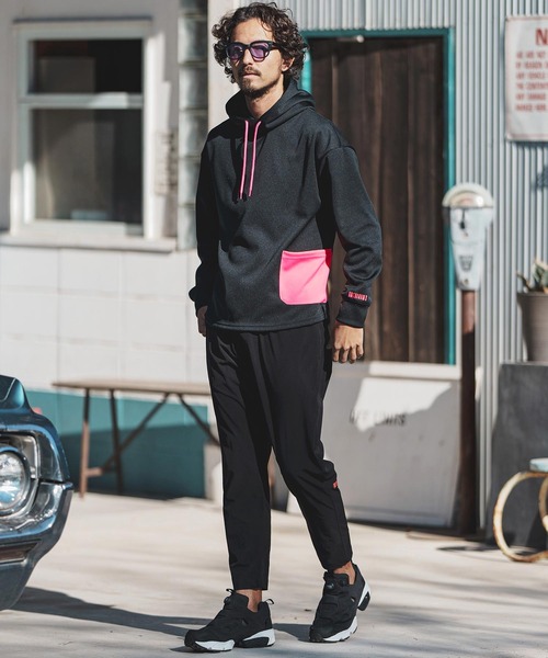 「felkod」 プルオーバーパーカー L ベージュ×ブラック メンズ_画像6