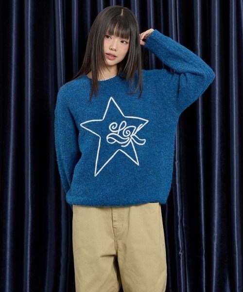 V12 ビッグスターセーター ネイビー WaiKei（ワイケイ） ニット セーター 「UNISEX」Wai Kei／スター