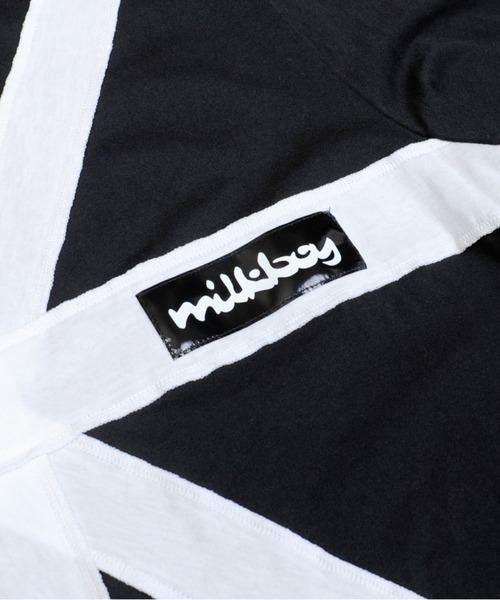 MILKBOY ハーネスプリント 長袖カットソー ホワイト パラシュートT