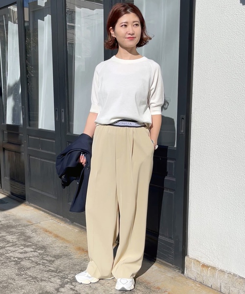 「Spick \u0026 Span」 半袖ニット - ホワイト レディースの画像