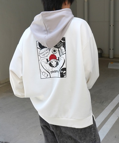 「Red Cap Girl」 プルオーバーパーカー L グレー系その他 メンズ_画像5