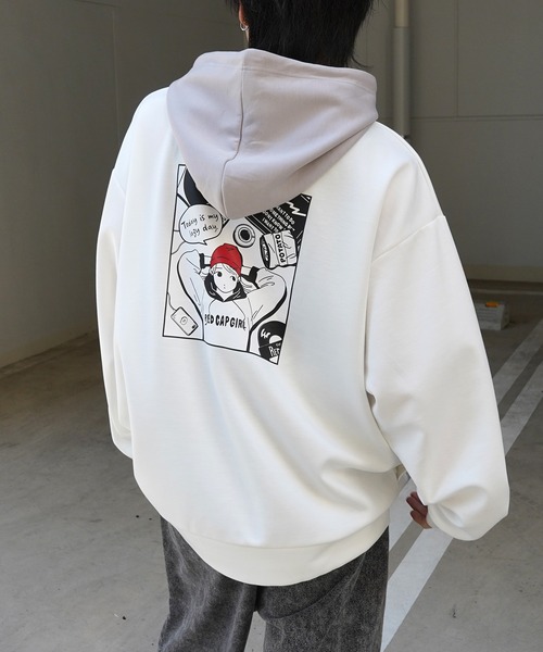 「Red Cap Girl」 プルオーバーパーカー L グレー系その他 メンズ_画像6