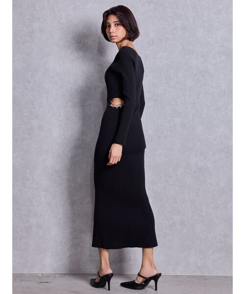 GYDA（ジェイダ） ワンピース GYDA chain SIDE OPENロングフレアニット