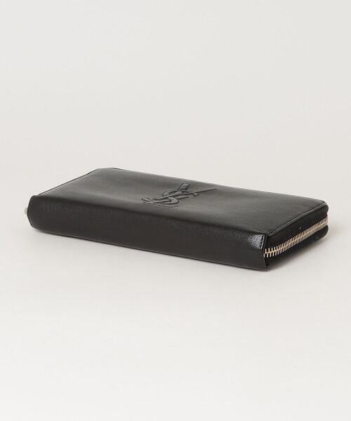 YSL　Yves Saint Laurent　ブラック　レザー　長財布　ジップ Yves Saint Laurent（イヴ・サンローラン） ロゴ ラウンドファスナー