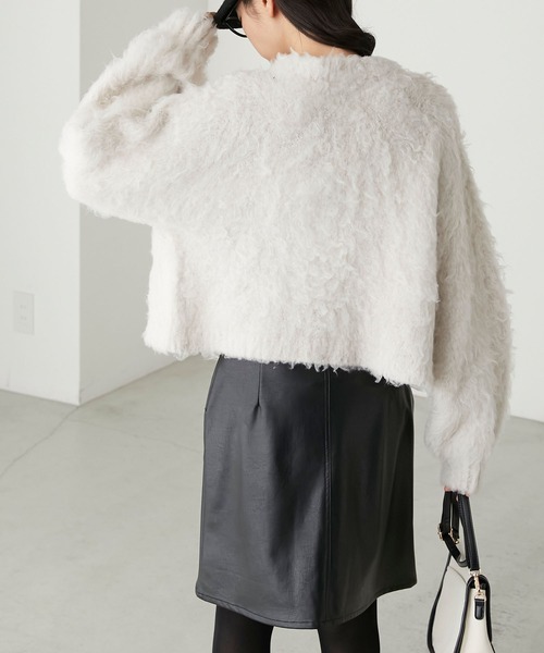 「BONLECILL」 ニットカーディガン FREE グレー レディース_画像10