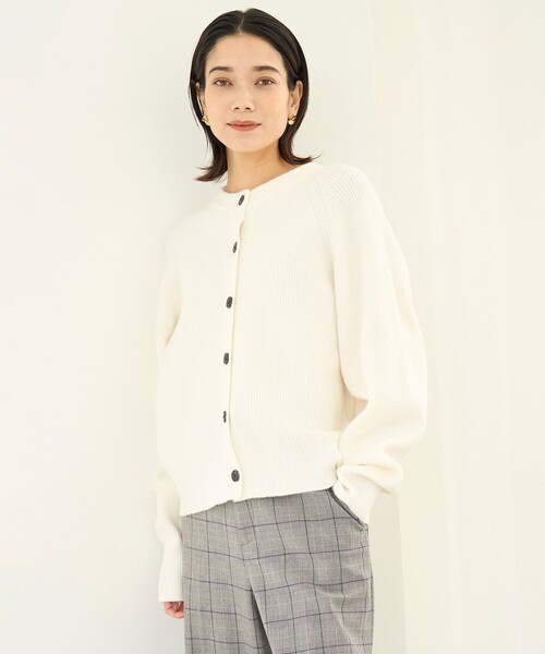 「UNFILO」 カーディガン SMALL グレー レディース_画像6