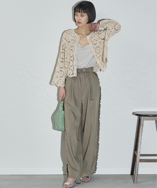 「THE YOn」 イージーパンツ FREE レディッシュグレー レディース_画像7