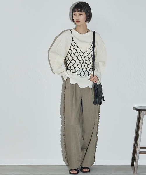 「THE YOn」 イージーパンツ FREE レディッシュグレー レディース_画像9