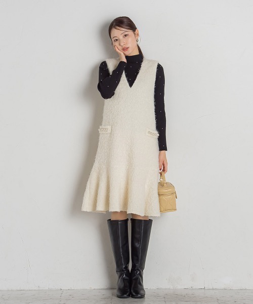 「QUEENS COURT」 サロペットスカート S ホワイト レディース_画像6