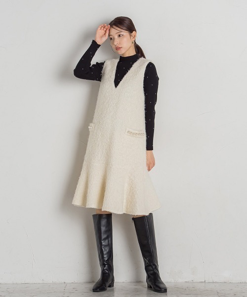 「QUEENS COURT」 サロペットスカート S ホワイト レディース_画像8