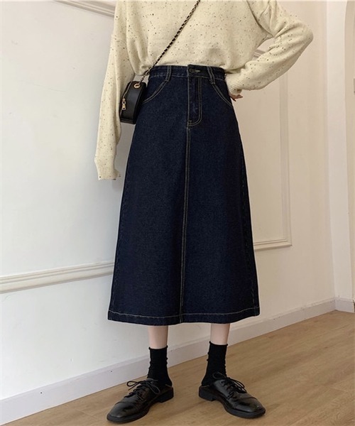 「FREE STYLISTS」 デニムスカート M ネイビー レディース_画像8