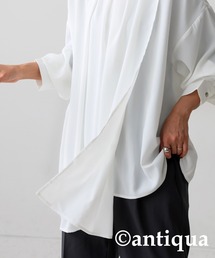 「antiqua」 長袖チュニック P ブラック レディースの画像5