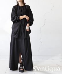 「antiqua」 長袖チュニック P ブラック レディースの画像7