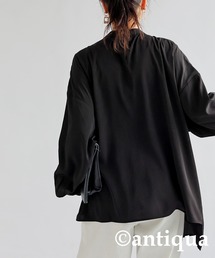 「antiqua」 長袖チュニック P ブラック レディースの画像8
