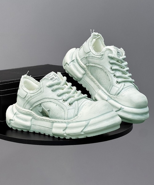 shoes365 スニーカー デニムダッドスニーカー（厚底） メンズ
