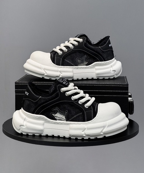 shoes365 スニーカー デニムダッドスニーカー（厚底） メンズ 