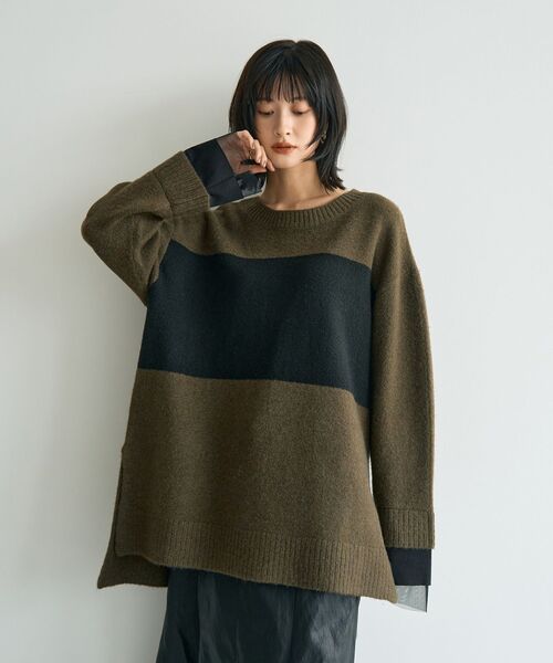 「Editt by YECCA VECCA」 長袖ニット FREE チャコールグレー レディース_画像2