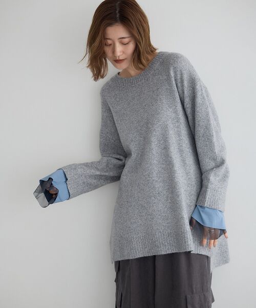 「Editt by YECCA VECCA」 長袖ニット FREE チャコールグレー レディース_画像4