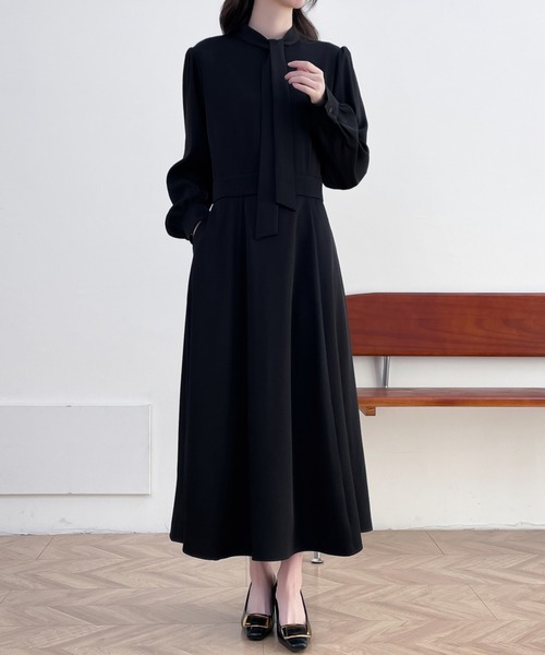 「ABITOKYO」 長袖ワンピース X-LARGE ブラック レディース_画像4