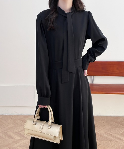 「ABITOKYO」 長袖ワンピース X-LARGE ブラック レディース_画像9