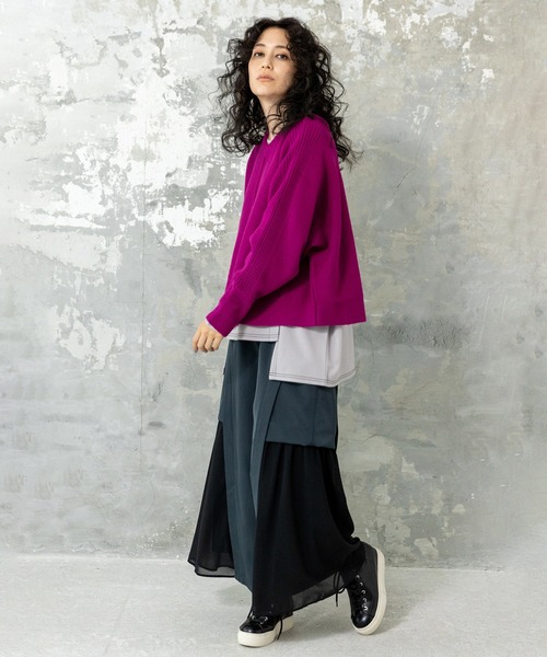 「OSMOSIS」 長袖ニット ONE SIZE ピンク レディースの画像3