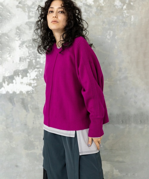 「OSMOSIS」 長袖ニット ONE SIZE ピンク レディースの画像5