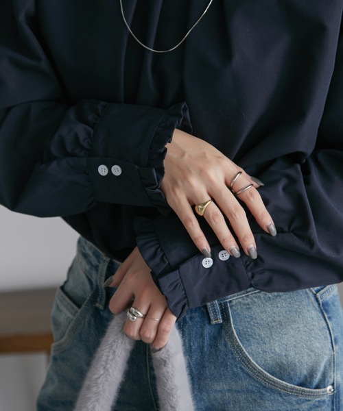 「Aunt Marie's」 長袖ブラウス FREE ブルー レディース_画像3