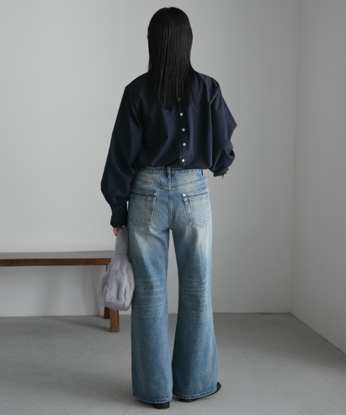 「Aunt Marie's」 長袖ブラウス FREE ブルー レディース_画像4