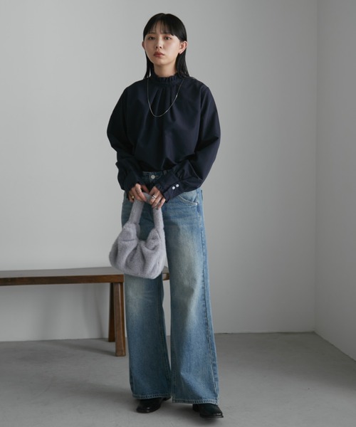 「Aunt Marie's」 長袖ブラウス FREE ブルー レディース_画像5