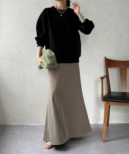 「DouDou」 長袖カットソー FREE ネイビー レディース_画像4